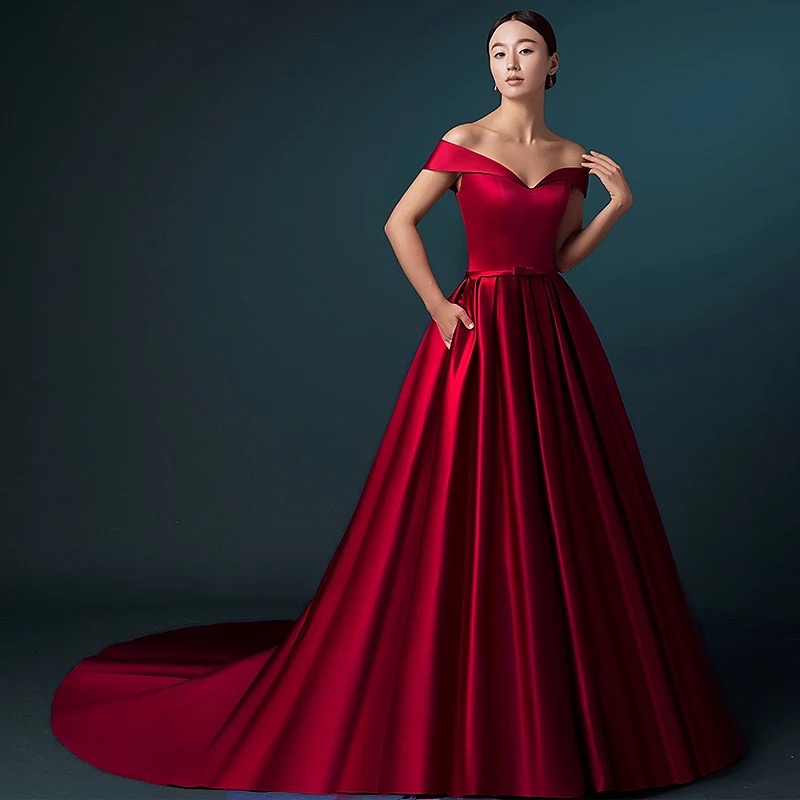 Red Satin Wedding Dress | Dresses Images 2022